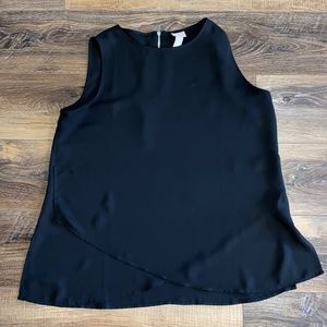 Chico’s Women’s Black High Low Hem Sleeveless Back Zipper Tank/Blouse, size 2